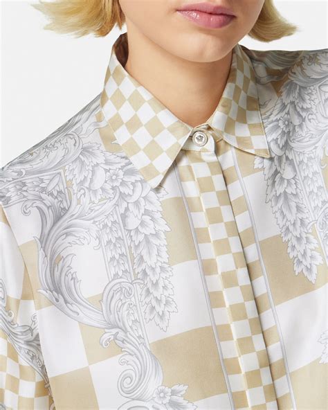 versace medusa shirt|Versace contrasto silk shirt.